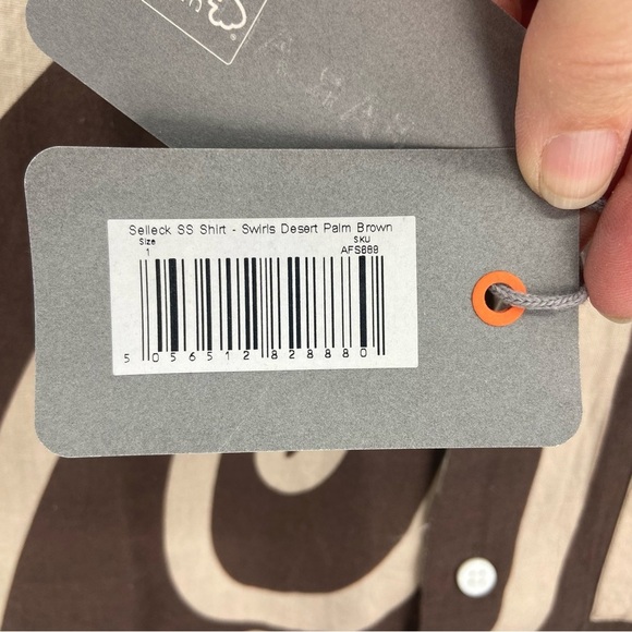 Far Afield Selleck Short Sleeve Shirt Desert Palm Button Front Size Small NWT - Picture 4 of 9